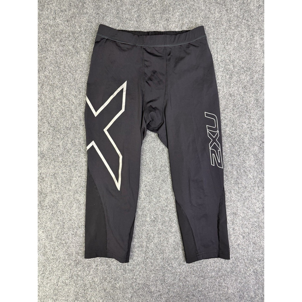 Men's 2XU Black Compression Pants Size XL Athletic Stretch Leggings Activewear